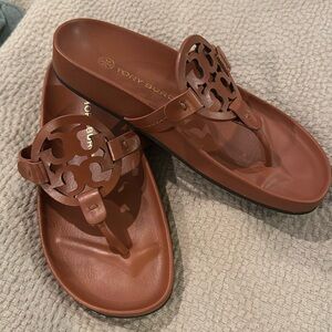 TORY BURCH MILLER CLOUD SANDAL- camel color. Size 6. Never worn. Authentic